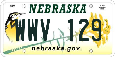 NE license plate WWV129