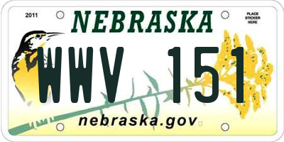 NE license plate WWV151