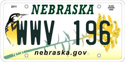 NE license plate WWV196