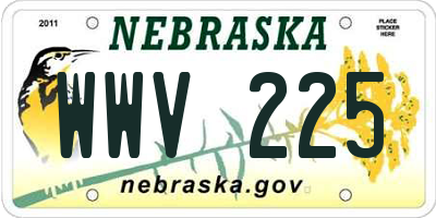 NE license plate WWV225