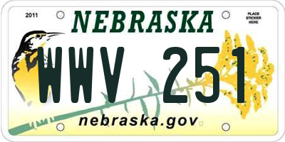 NE license plate WWV251