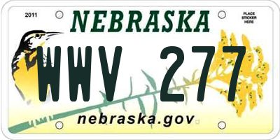 NE license plate WWV277