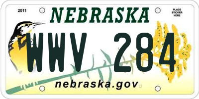 NE license plate WWV284