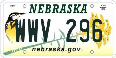 NE license plate WWV296