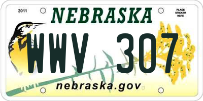 NE license plate WWV307