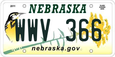 NE license plate WWV366