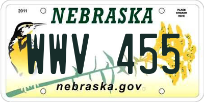 NE license plate WWV455