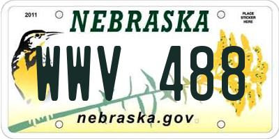 NE license plate WWV488
