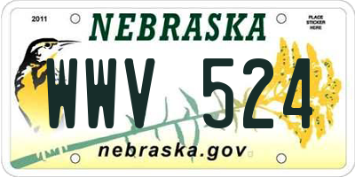 NE license plate WWV524