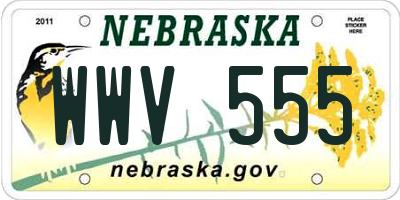 NE license plate WWV555