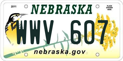 NE license plate WWV607