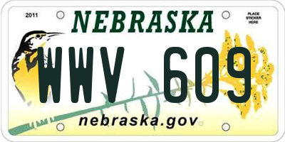 NE license plate WWV609