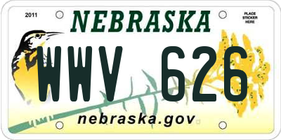 NE license plate WWV626