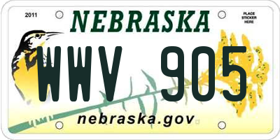 NE license plate WWV905