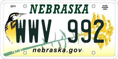 NE license plate WWV992