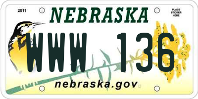 NE license plate WWW136