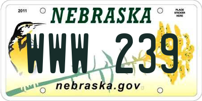 NE license plate WWW239