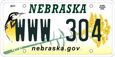 NE license plate WWW304