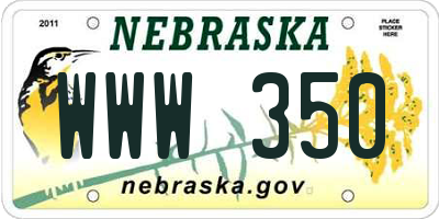 NE license plate WWW350