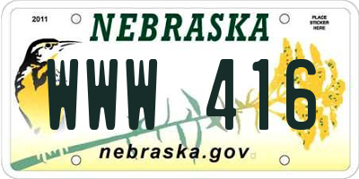 NE license plate WWW416