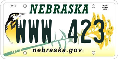 NE license plate WWW423