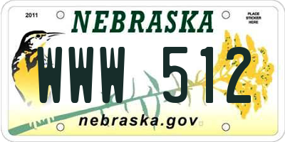 NE license plate WWW512
