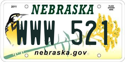 NE license plate WWW521