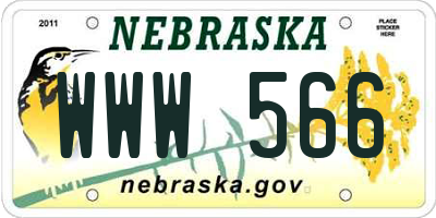 NE license plate WWW566