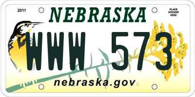 NE license plate WWW573