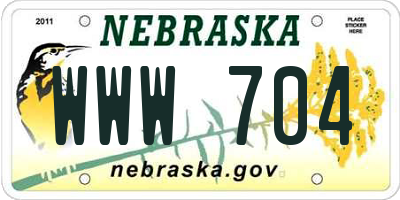 NE license plate WWW704