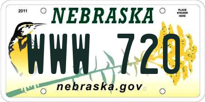 NE license plate WWW720