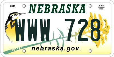 NE license plate WWW728