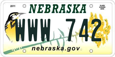 NE license plate WWW742