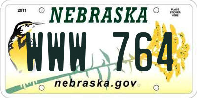 NE license plate WWW764