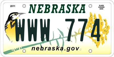 NE license plate WWW774