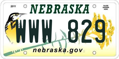 NE license plate WWW829