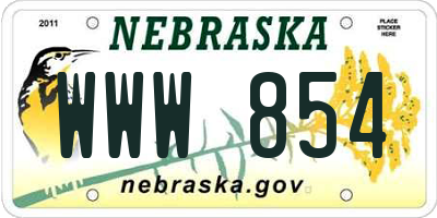 NE license plate WWW854