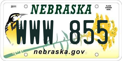NE license plate WWW855