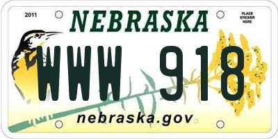 NE license plate WWW918
