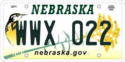 NE license plate WWX022