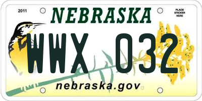 NE license plate WWX032
