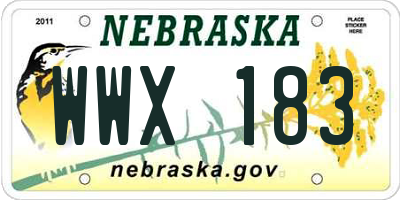 NE license plate WWX183