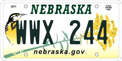 NE license plate WWX244