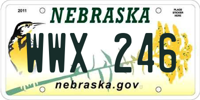 NE license plate WWX246