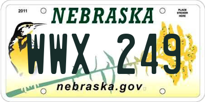 NE license plate WWX249