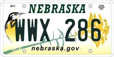NE license plate WWX286