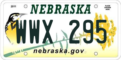 NE license plate WWX295