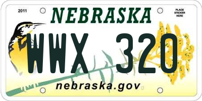 NE license plate WWX320