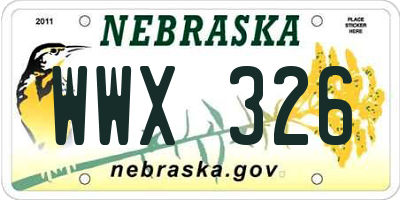 NE license plate WWX326