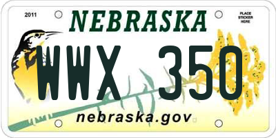 NE license plate WWX350